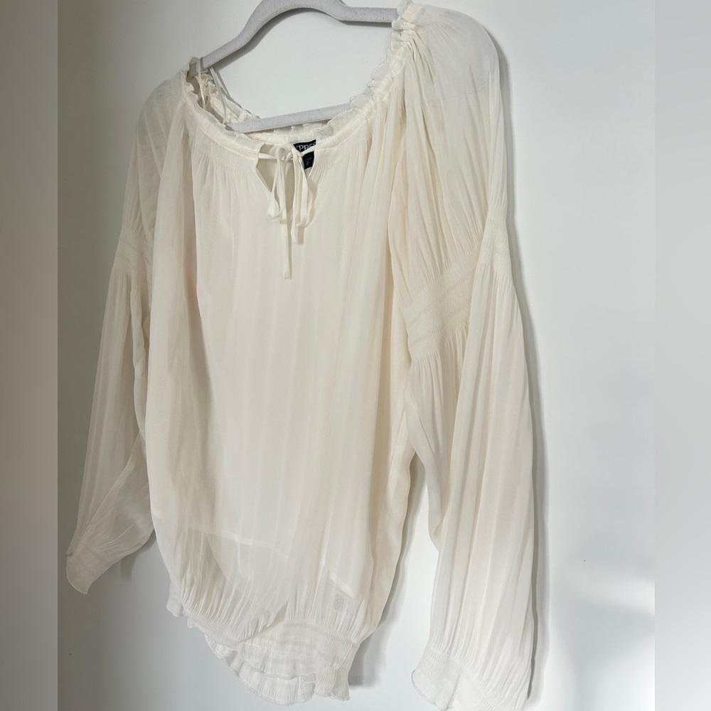 Express Sheer White Blouse